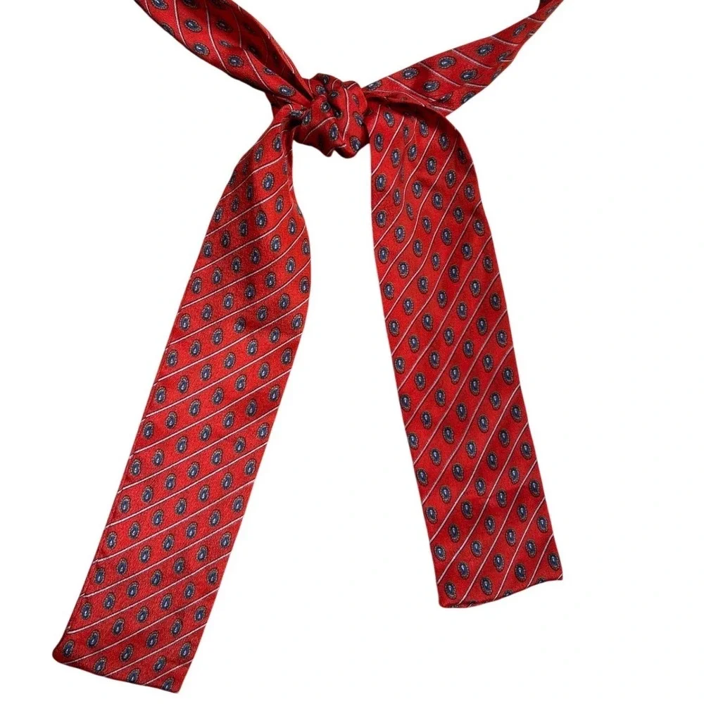 VTG Specialty House‎ 100% Silk Necktie Accessory Red Paisley 2.25